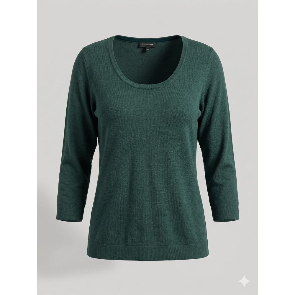 The Limited Womens L Dark Academia Minimalist Quiet Luxury Wool Scoop Sweater